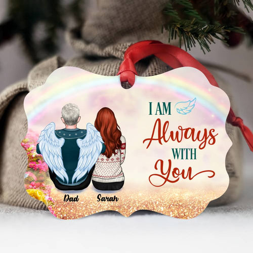 Family Memorial Ornament - I Am Always With You (Up to 4 People - Heaven BG) - Personalized Ornament